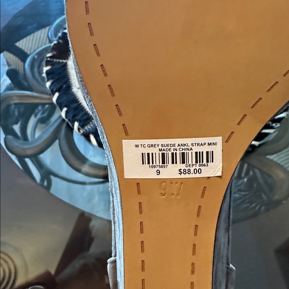 Torrid Grey/Taupe Suede Ankle Strap Wedges - Picture 8 of 8